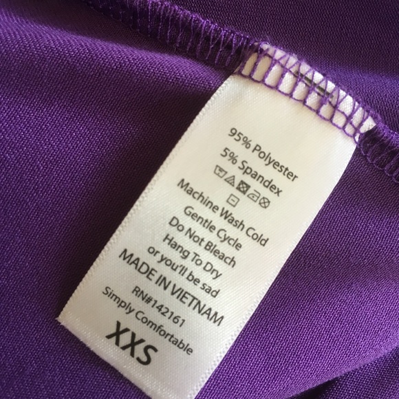 2/$25🌟LulaRoe Carly New Without Tags Solid Purple - Picture 4 of 4